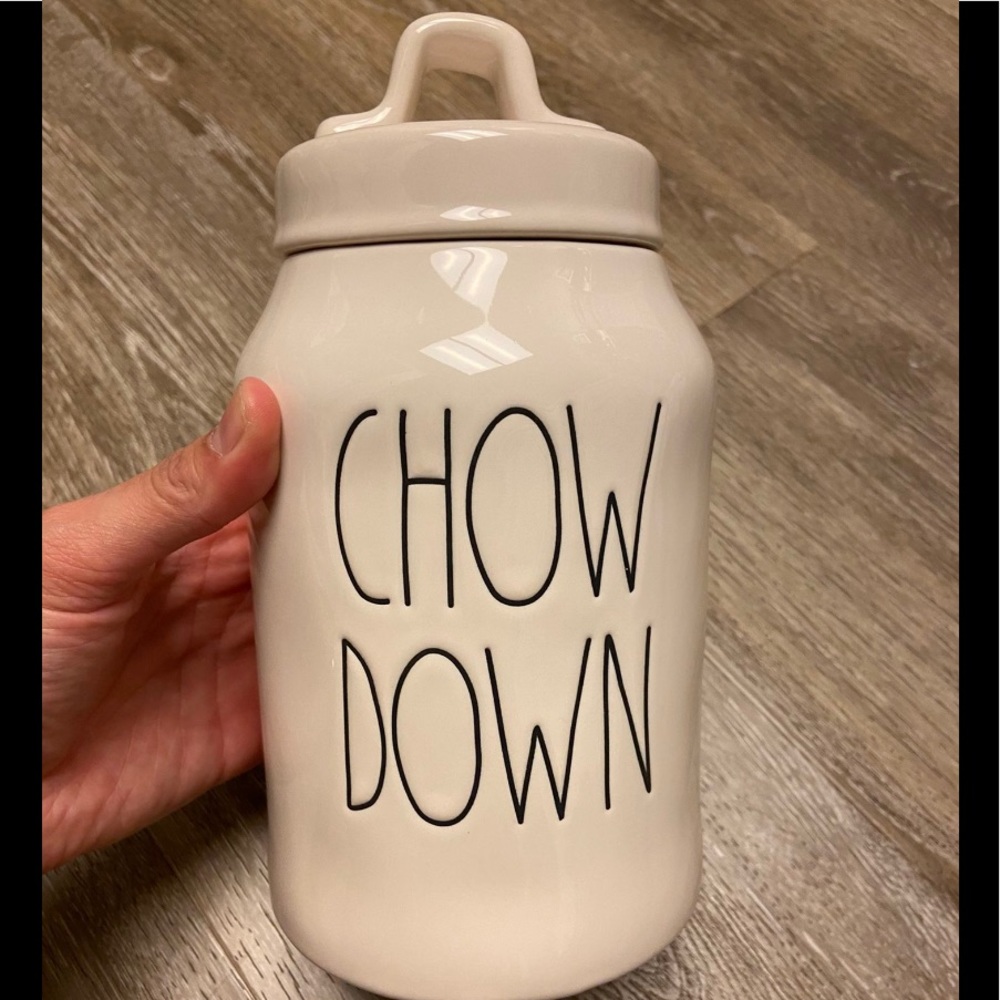 Rae Dunn canister Chow Down